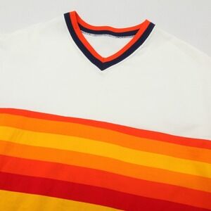 Medalist Sand-Knit Vintage Style Activewear Top Men's XL V-Neck Striped Made USA